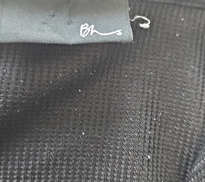 Vintage BHS Black Ribbed Zip-Up Polo Shirt with Piping E626 - Image 10