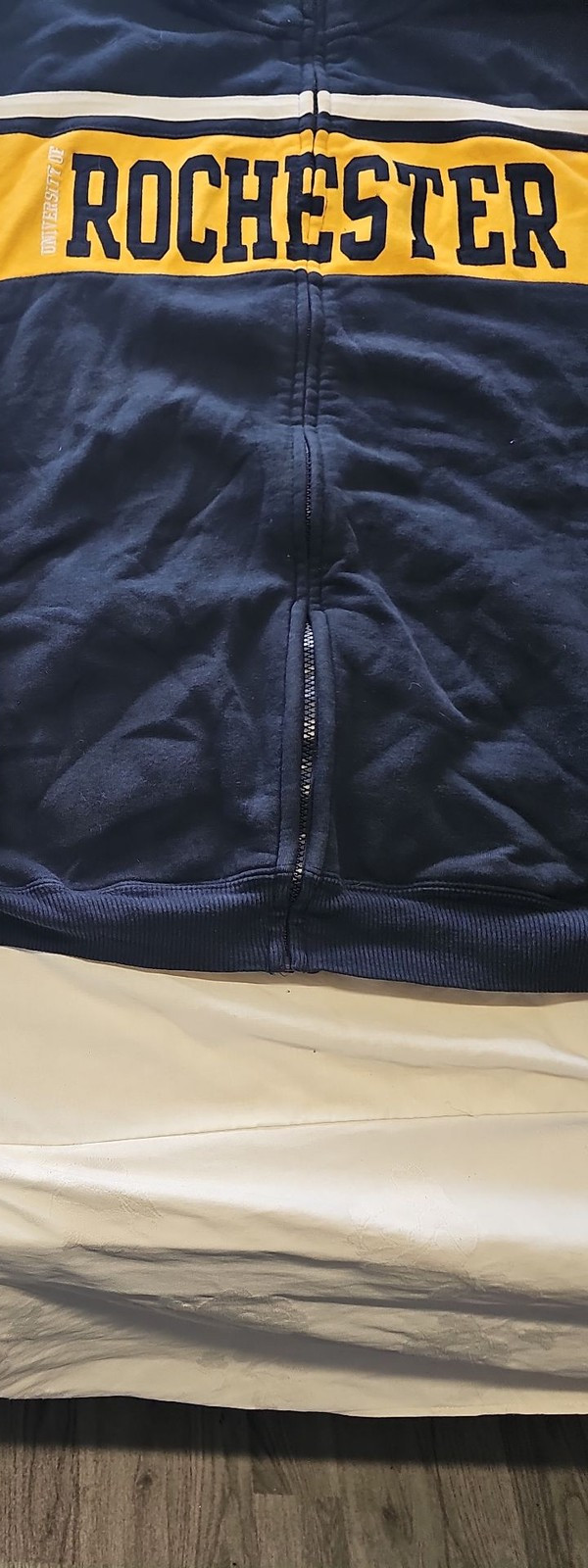Champion University of Rochester Full-Zip Sweatshirt Jacket Blue Yellow XXL H59 - Image 12