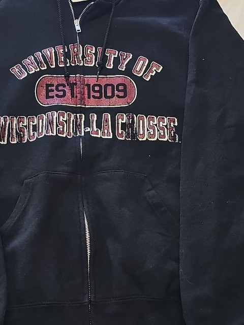 Champion Eco Fleece University of Wisconsin-La Crosse Zip-Up Hoodie Medium H595 - Image 9