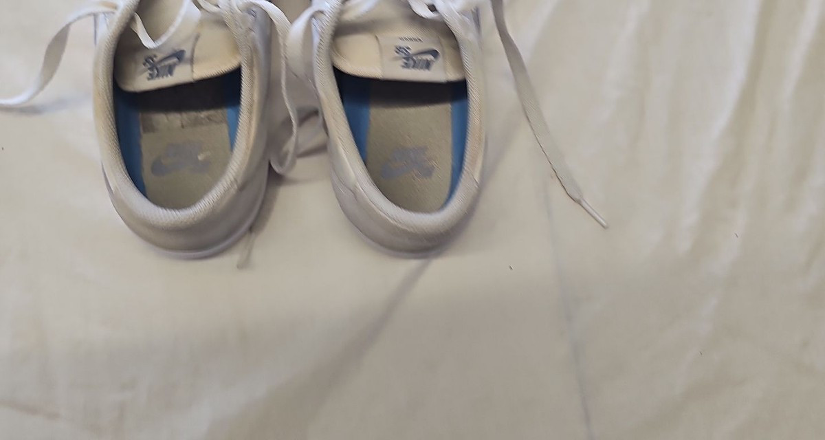 Nike SB Chron 2 Canvas Skate Shoes White Blue Uk7 H596 - Image 8