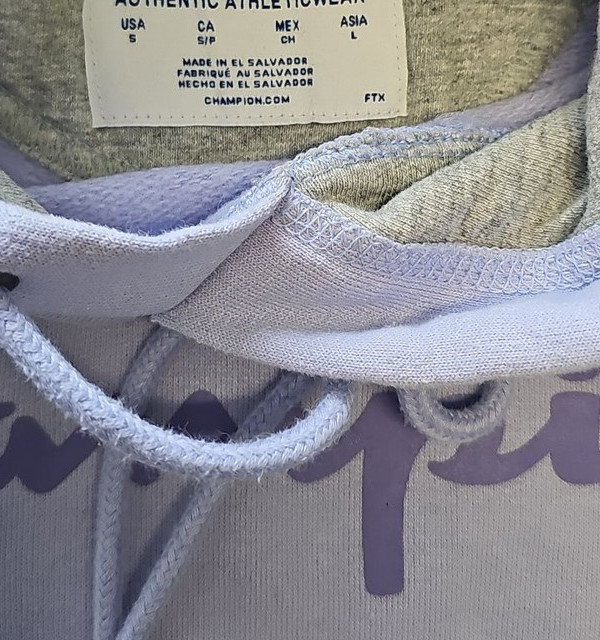 Champion Lilac Purple Logo Hoodie - Men's Size S E637 - Image 10