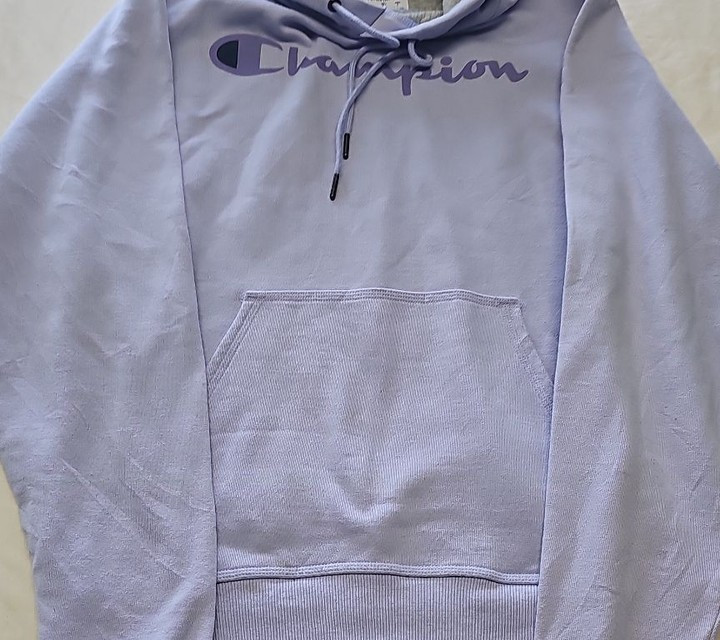 Champion Lilac Purple Logo Hoodie - Men's Size S E637 - Image 8