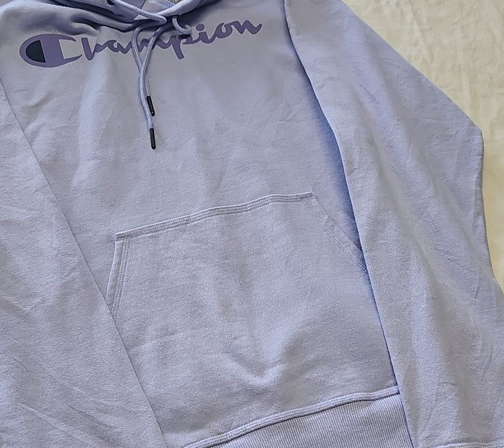 Champion Lilac Purple Logo Hoodie - Men's Size S E637 - Image 12