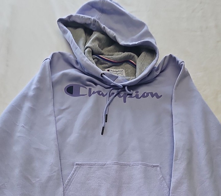 Champion Lilac Purple Logo Hoodie - Men's Size S E637 - Image 9