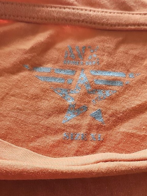 Avirex AVX Orange Graphic Tee Shirt Size XL i612 - Image 8