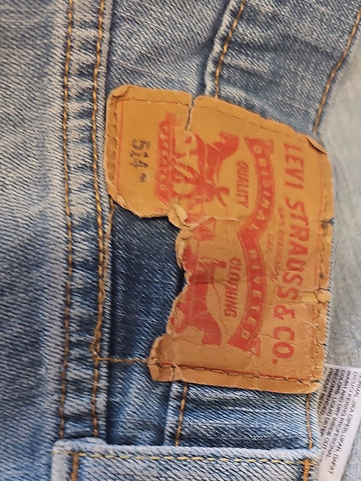Vintage Levi's 514 Straight Fit Distressed Light Wash Jeans w31 L32 J656 - Image 10