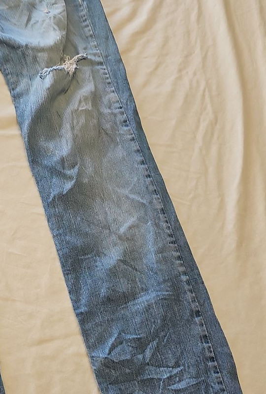 Vintage Levi's 514 Straight Fit Distressed Light Wash Jeans w31 L32 J656 - Image 12