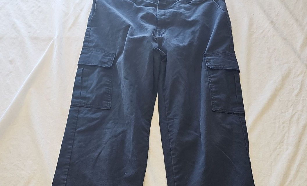 Genuine Dickies Black Straight Leg Cargo Trousers W34 L34 K663