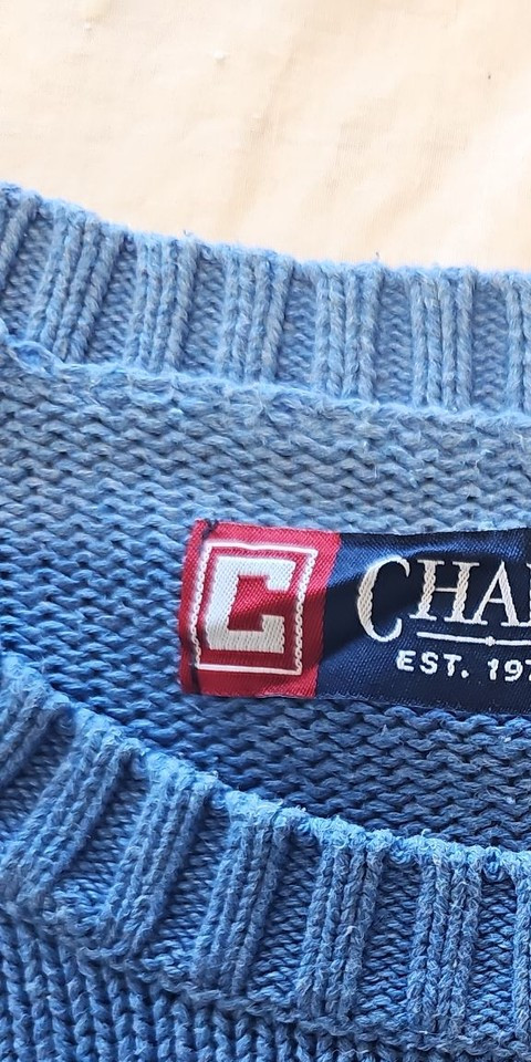 Chaps Blue Crewneck Knit Cotton Sweater XXL N713 - Image 10