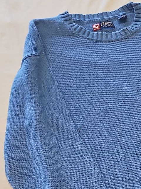 Chaps Blue Crewneck Knit Cotton Sweater XXL N713 - Image 12