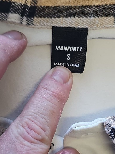 Manfinity White Polo Shirt with Plaid Trim Detail S M700 - Image 10
