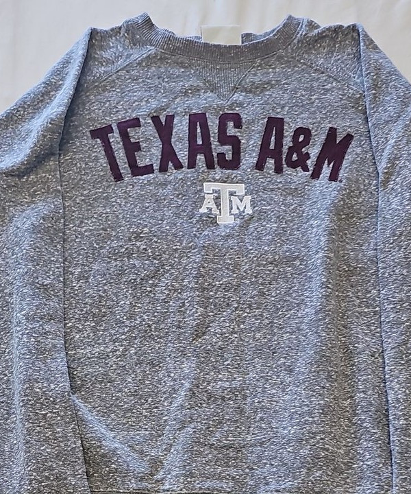 Champion Texas A&M Grey Heather Raglan Sweatshirt S L693 - Image 8