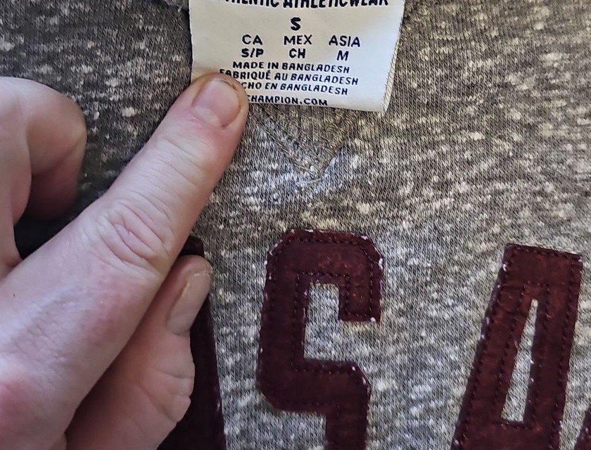 Champion Texas A&M Grey Heather Raglan Sweatshirt S L693 - Image 11
