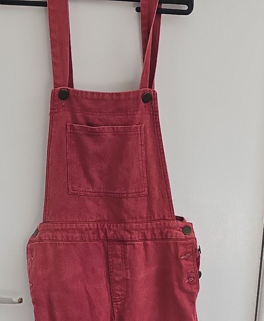 Vintage Style Burgundy Red Corduroy Dungarees Overalls 252 - Image 5