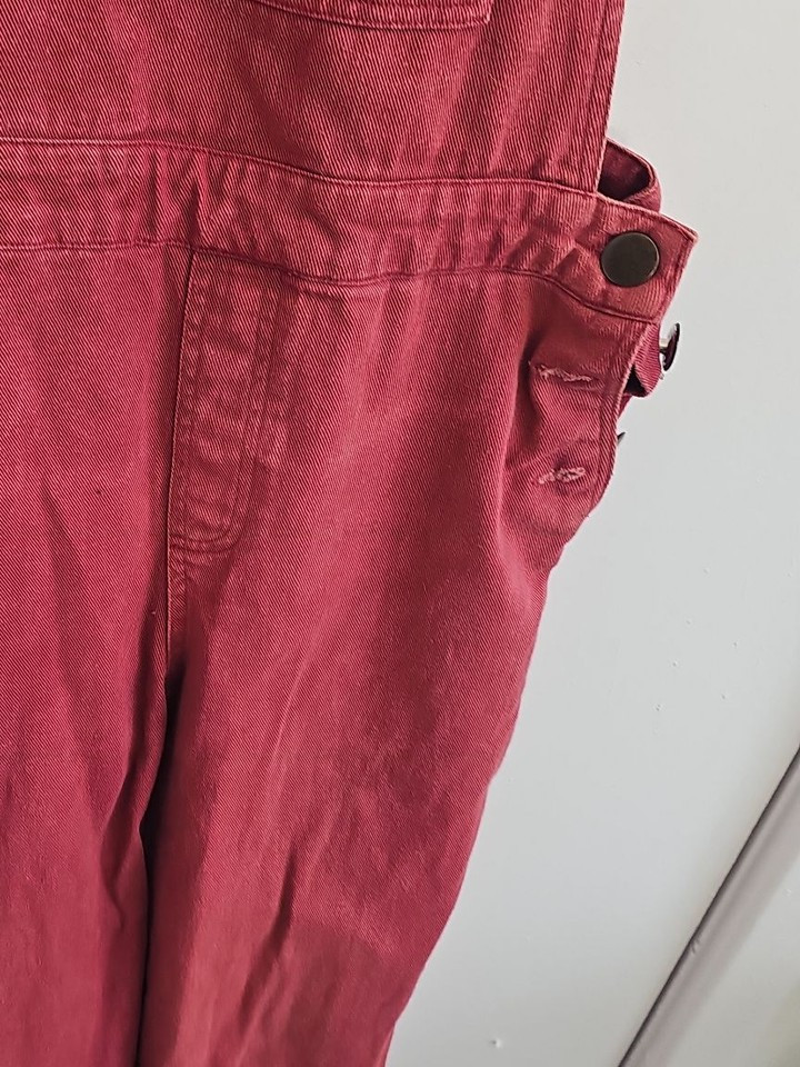 Vintage Style Burgundy Red Corduroy Dungarees Overalls 252 - Image 7