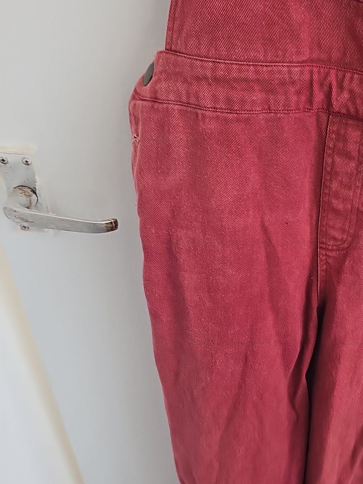 Vintage Style Burgundy Red Corduroy Dungarees Overalls 252 - Image 8