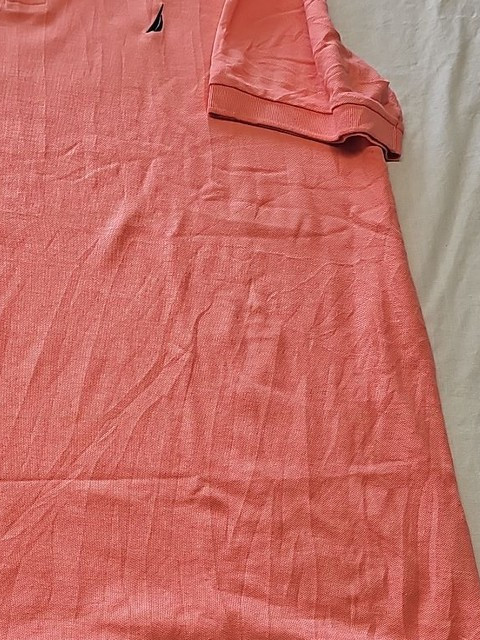 Nautica XXL Salmon Pink Short Sleeve Pique Polo Shirt K675 - Image 8