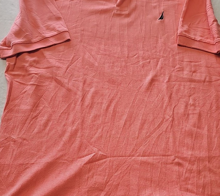 Nautica XXL Salmon Pink Short Sleeve Pique Polo Shirt K675 - Image 9