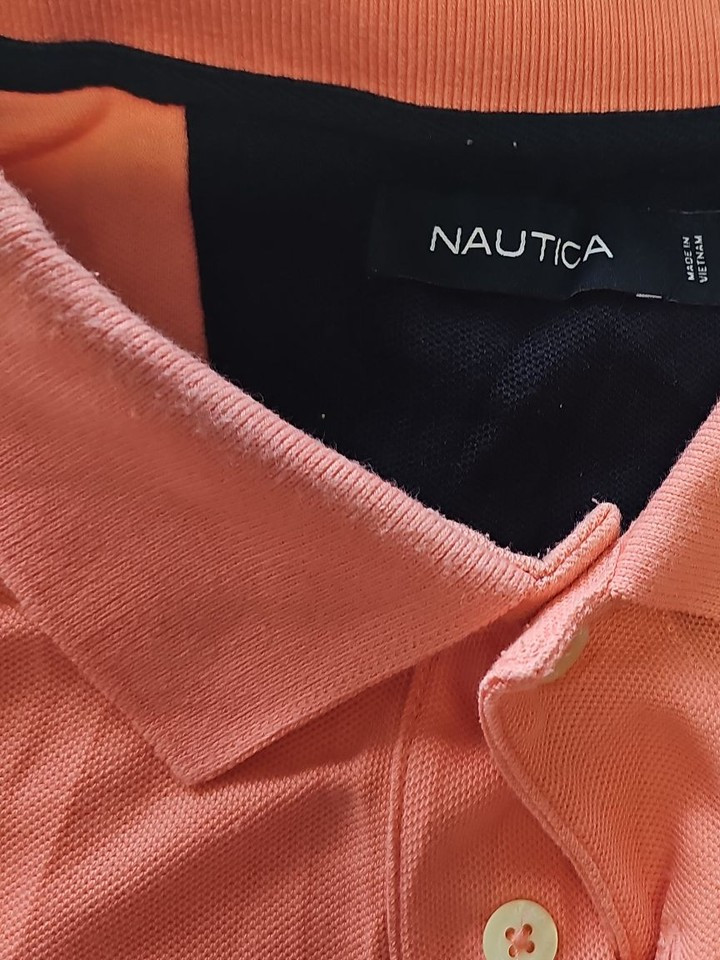 Nautica XXL Salmon Pink Short Sleeve Pique Polo Shirt K675 - Image 11