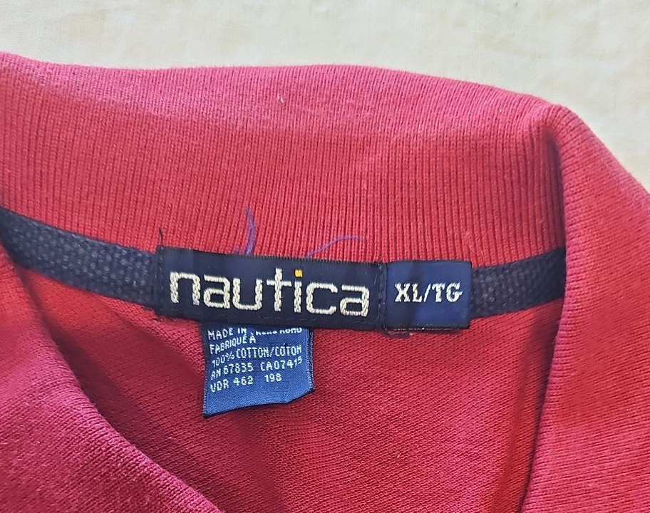 Vintage Nautica Red Short Sleeve Pique Polo Shirt XL K670 - Image 10