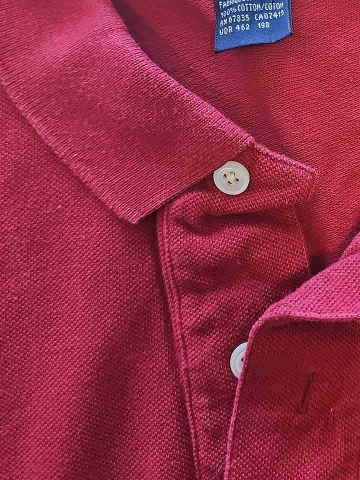 Vintage Nautica Red Short Sleeve Pique Polo Shirt XL K670 - Image 11