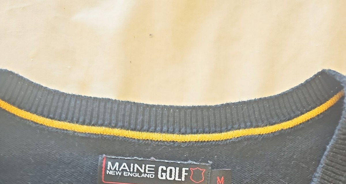 Maine New England Golf Navy Blue V-Neck Sweater Vest M L685 - Image 10