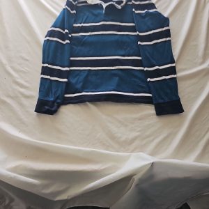 Vintage Style Blue Striped Long Sleeve Rugby Shirt  308