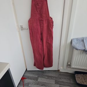 Vintage Style Burgundy Red Corduroy Dungarees Overalls 252