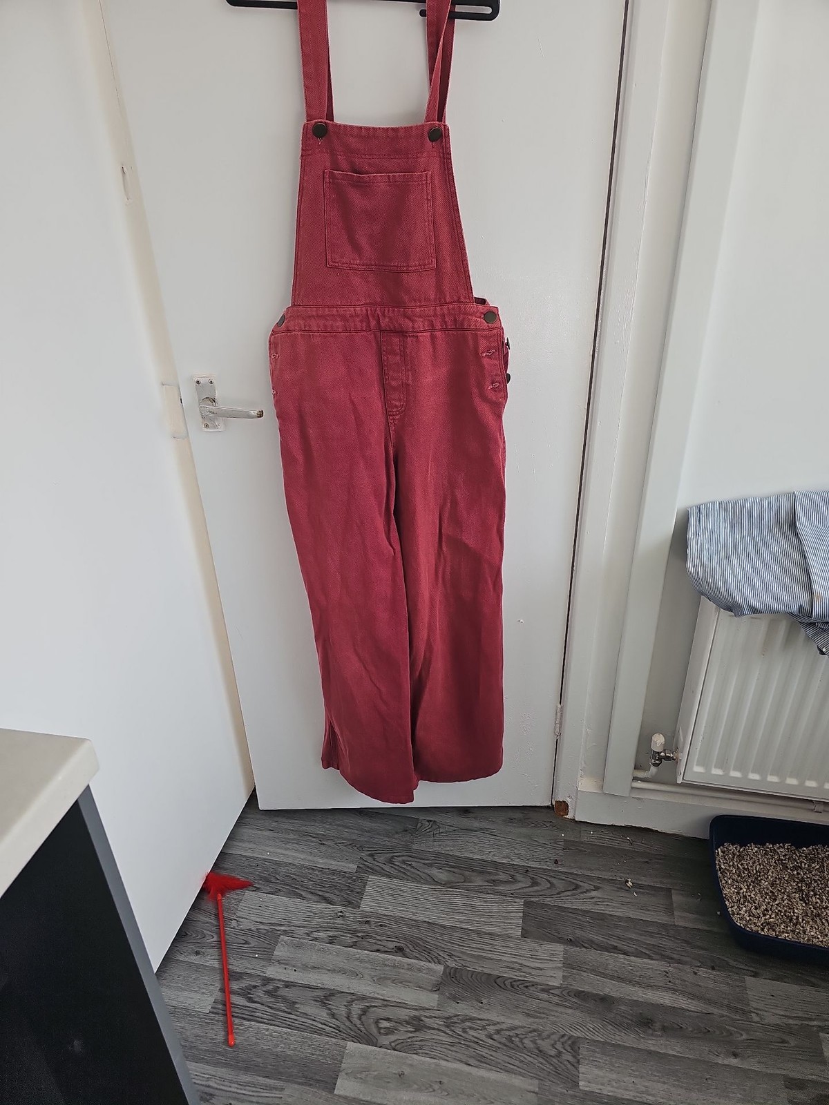 Vintage Style Burgundy Red Corduroy Dungarees Overalls 252