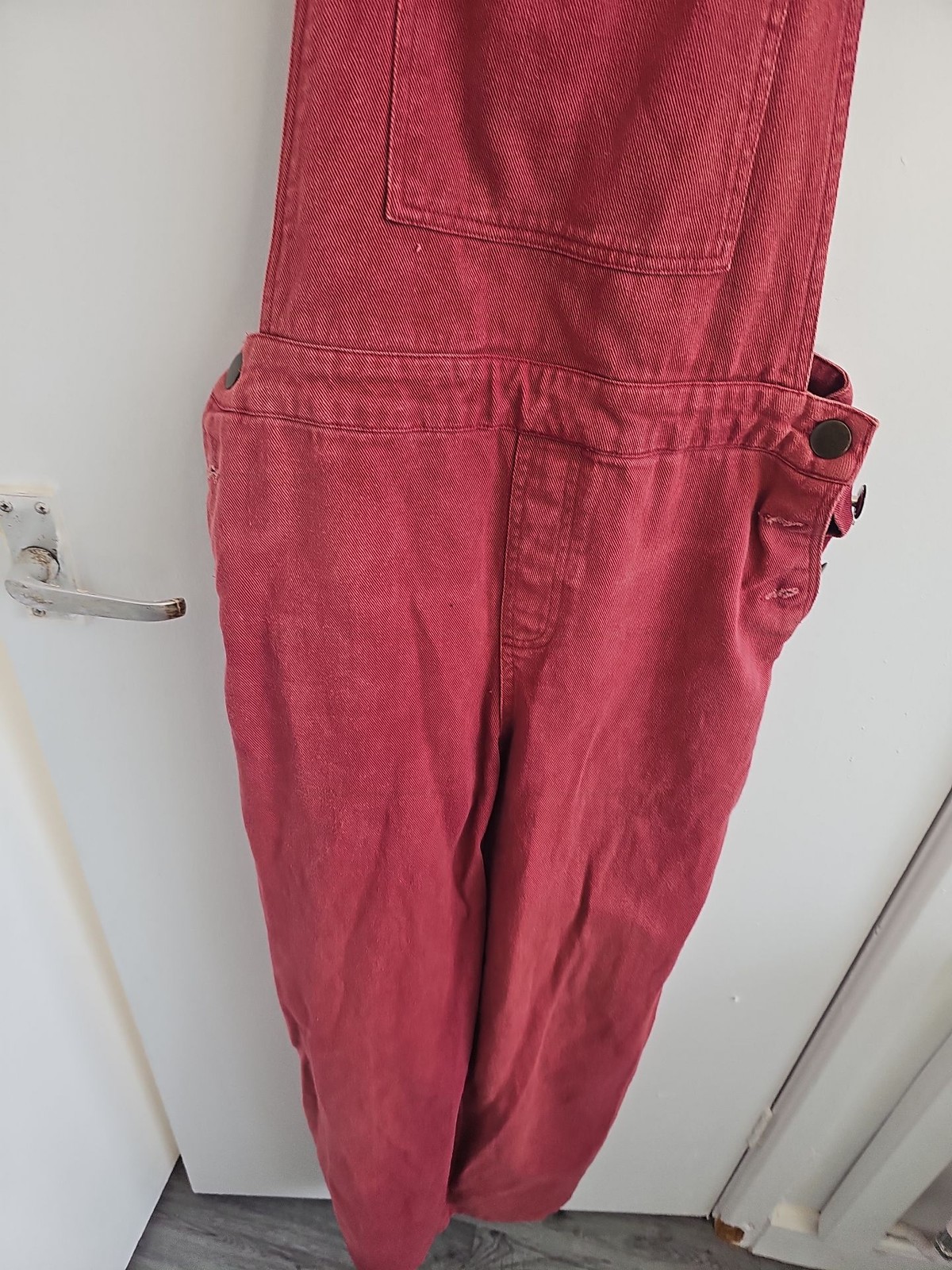 Vintage Style Burgundy Red Corduroy Dungarees Overalls 252 - Image 8