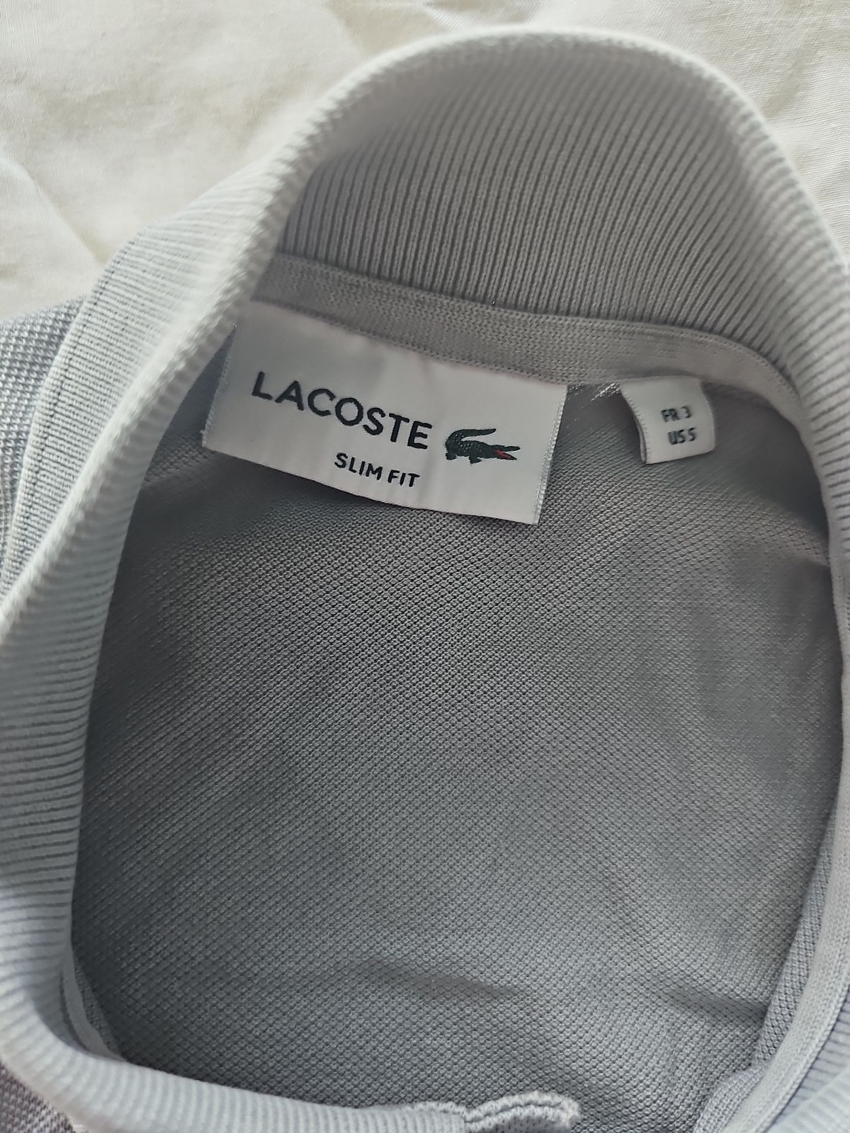 Lacoste Slim Fit Pique Polo Shirt in Silver Grey A439