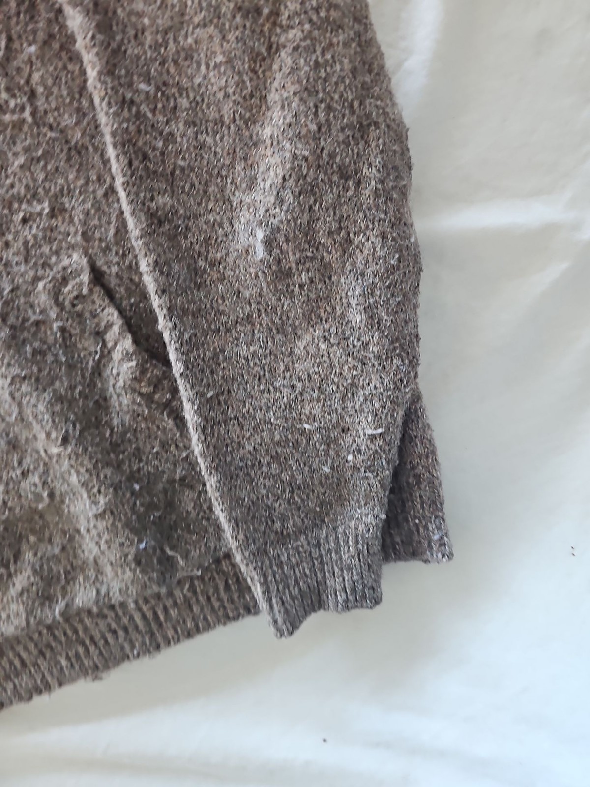 Next Men's Knitted Borg-Lined Hoodie in Mottled Brown 294 - Image 8