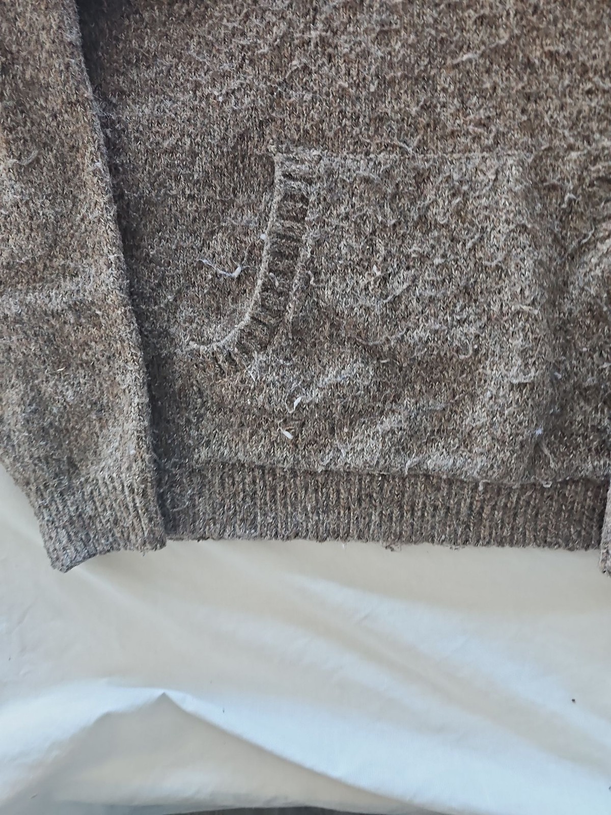 Next Men's Knitted Borg-Lined Hoodie in Mottled Brown 294 - Image 9