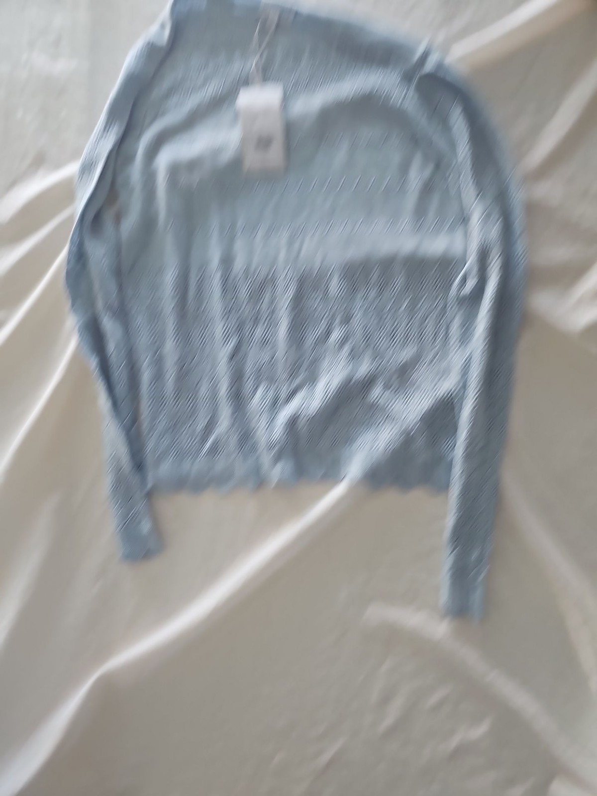 New with Tags Warehouse Pale Blue Pointelle Knit Cardigan & Top Set 239 - Image 8