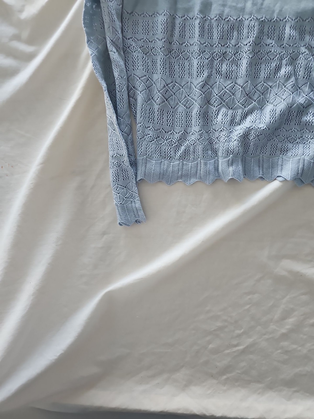New with Tags Warehouse Pale Blue Pointelle Knit Cardigan & Top Set 239 - Image 10