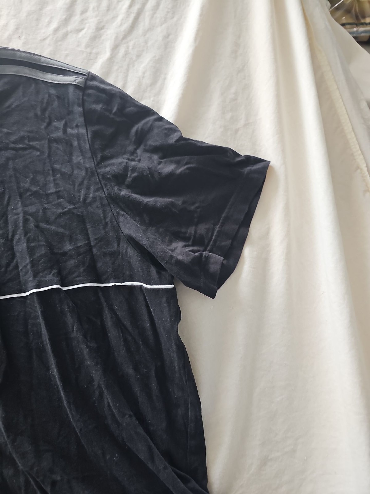 Adidas Originals Mens Trefoil Piped T-Shirt Black Size L 223 - Image 8