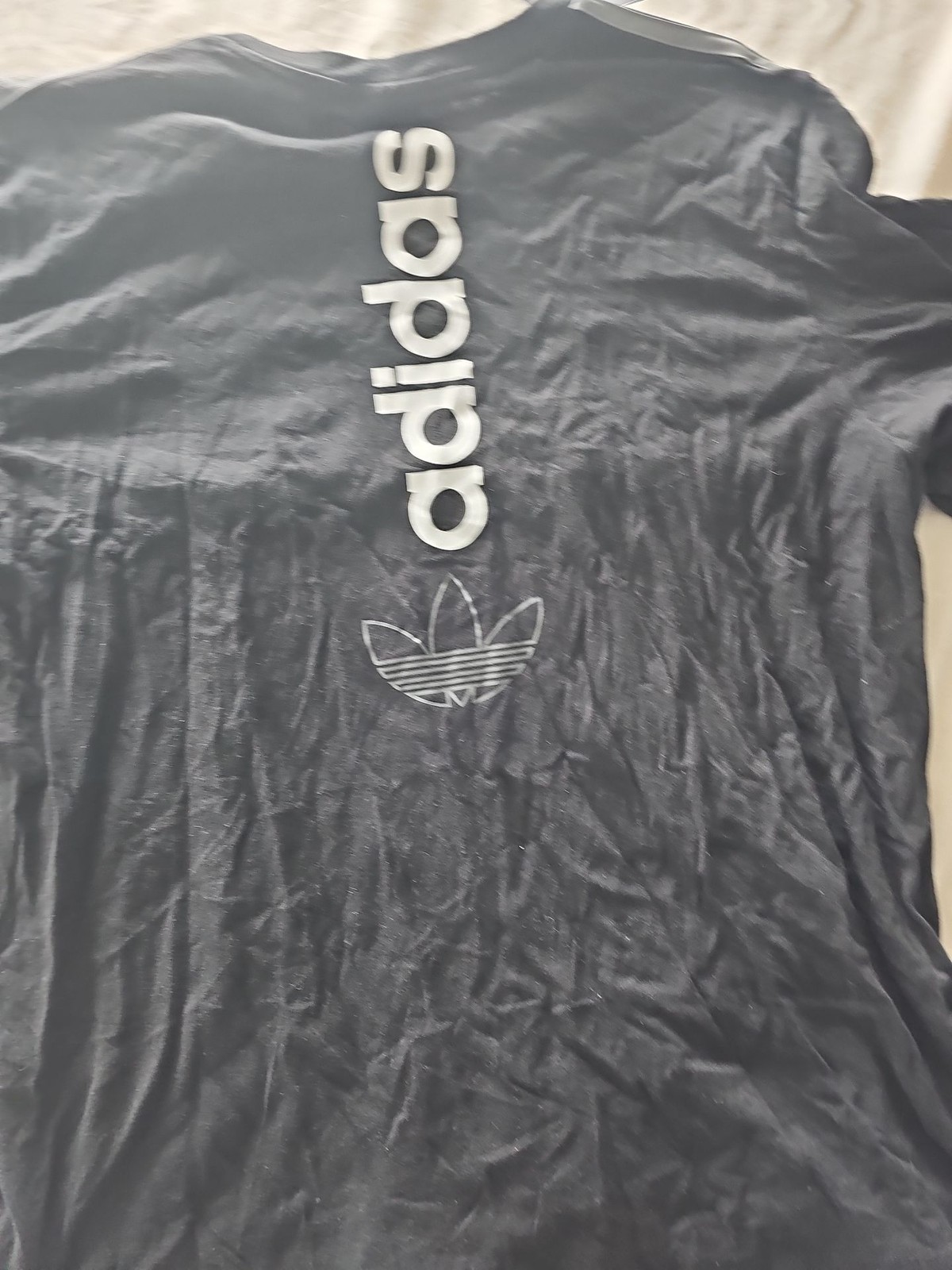 Adidas Originals Mens Trefoil Piped T-Shirt Black Size L 223 - Image 12