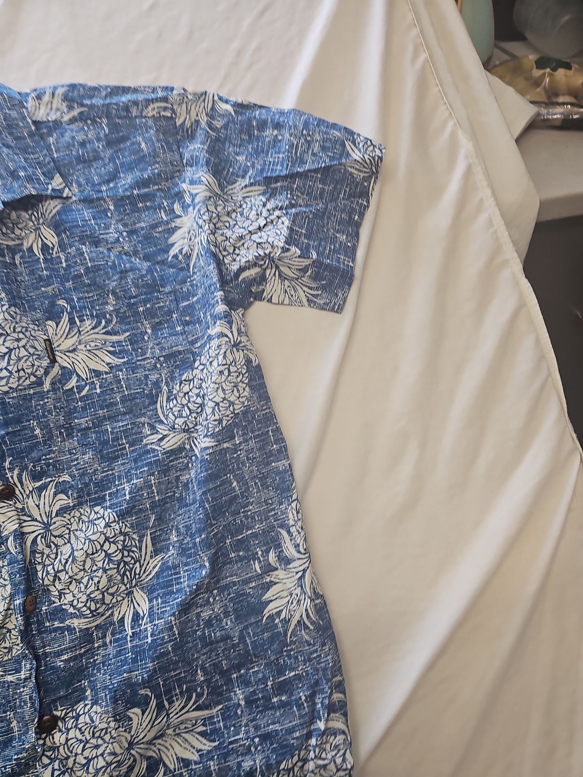 Palmwave Hawaii Men's Blue Pineapple Print Cotton Hawaiian Shirt - Size XL - Image 9