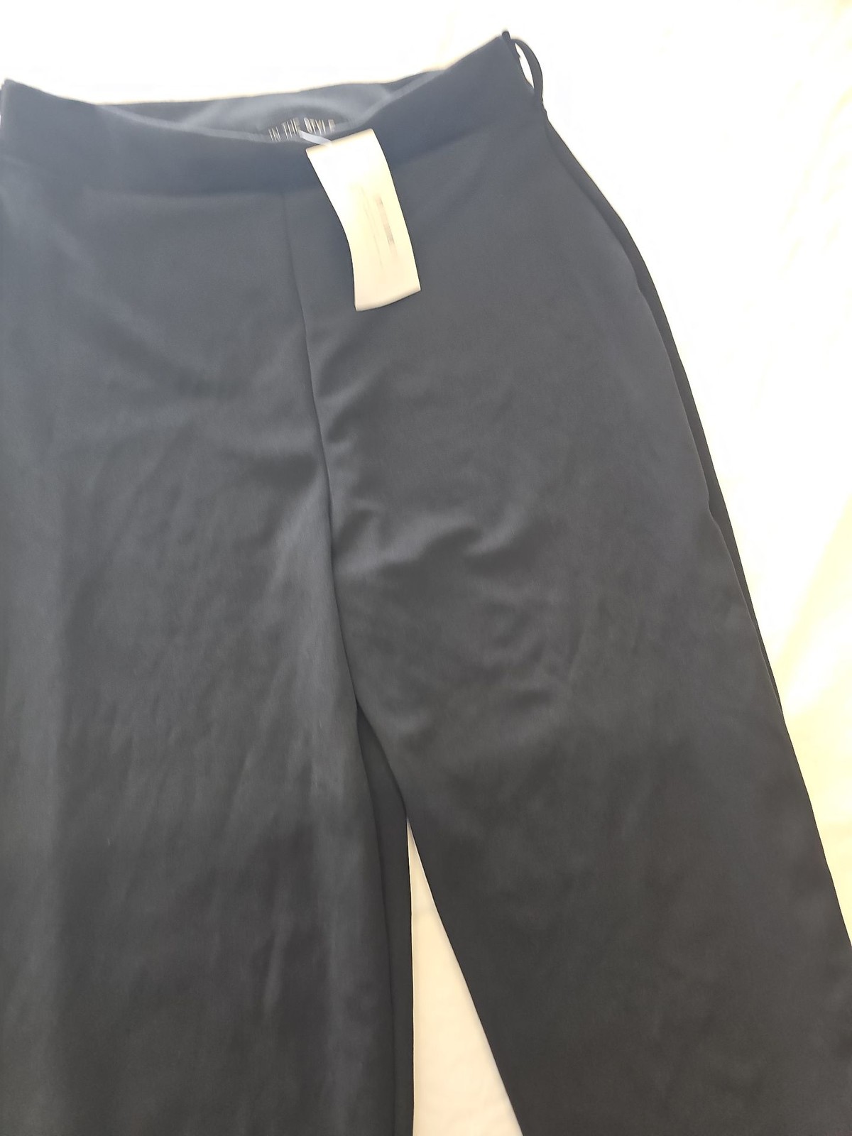 In The Style Black Cigarette Trousers with Belt Loops