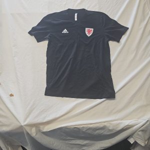 Adidas Wales FA Men's V-Neck Training T-Shirt - Black