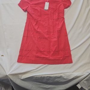 Precis Petite Coral Red Embroidered Shift Dress - NWT UK 18