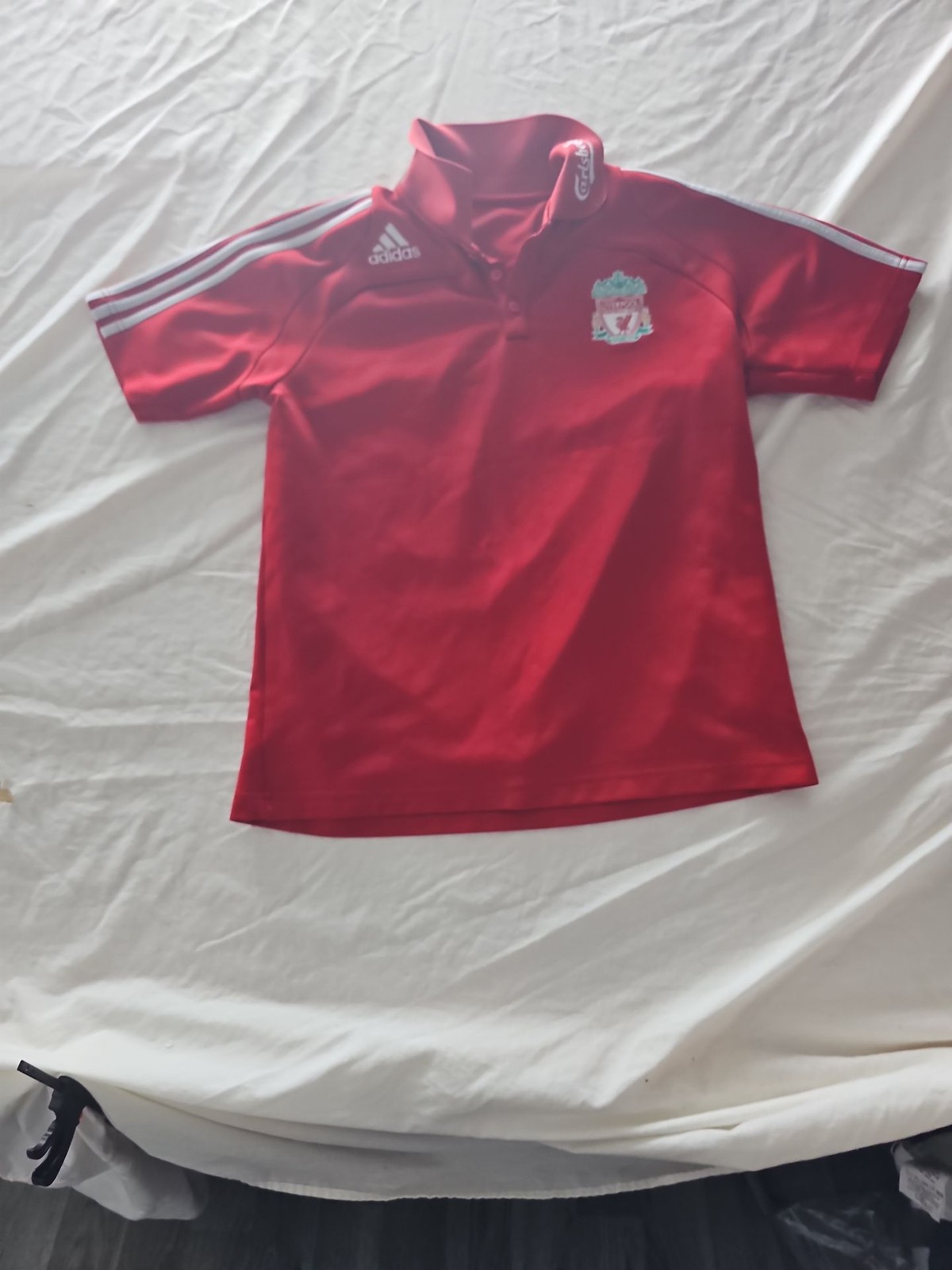 Vintage Adidas Liverpool FC Polo Shirt Carlsberg Sponsor - Image 10