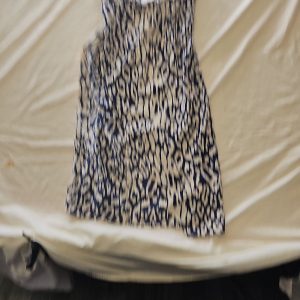 QUIZ Navy and Cream Animal Print Square Neck Wrap Midi Dress - NWT