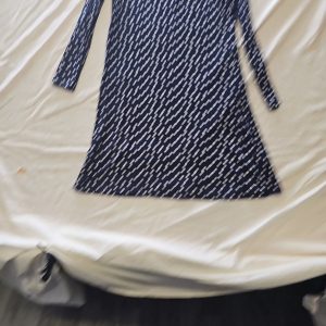Marks & Spencer Navy Blue Polka Dot Long Sleeve Shift Dress