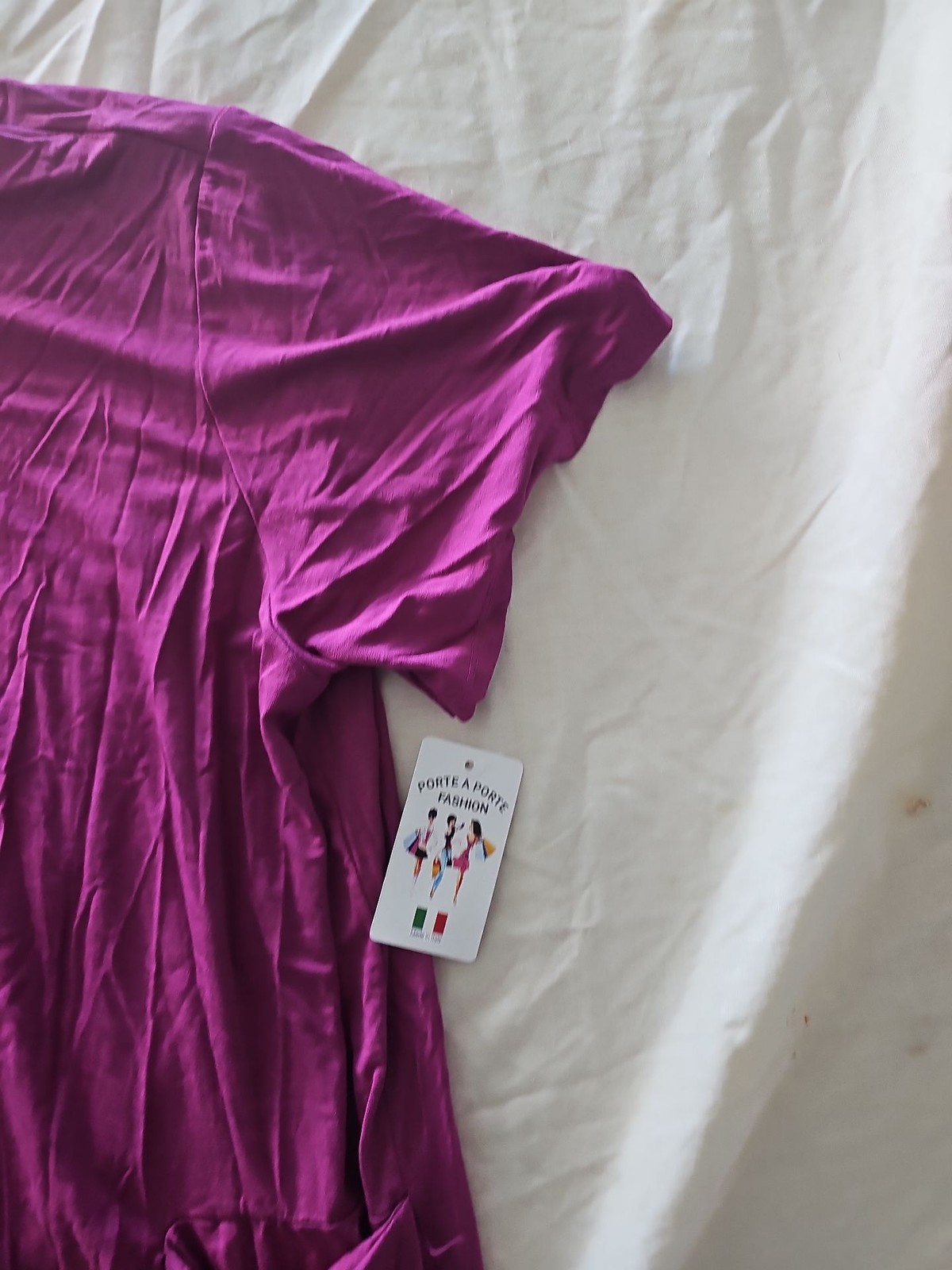 New Porte A Porte Magenta Oversized Pocket T-Shirt Dress - Image 10