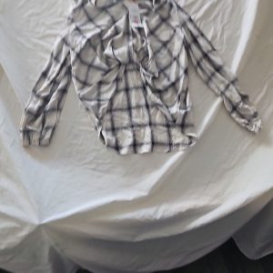 F&F Women's Monochrome Checked Tie-Front Blouse - New With Tags