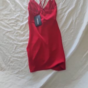PrettyLittleThing Red Strappy Bodycon Mini Dress