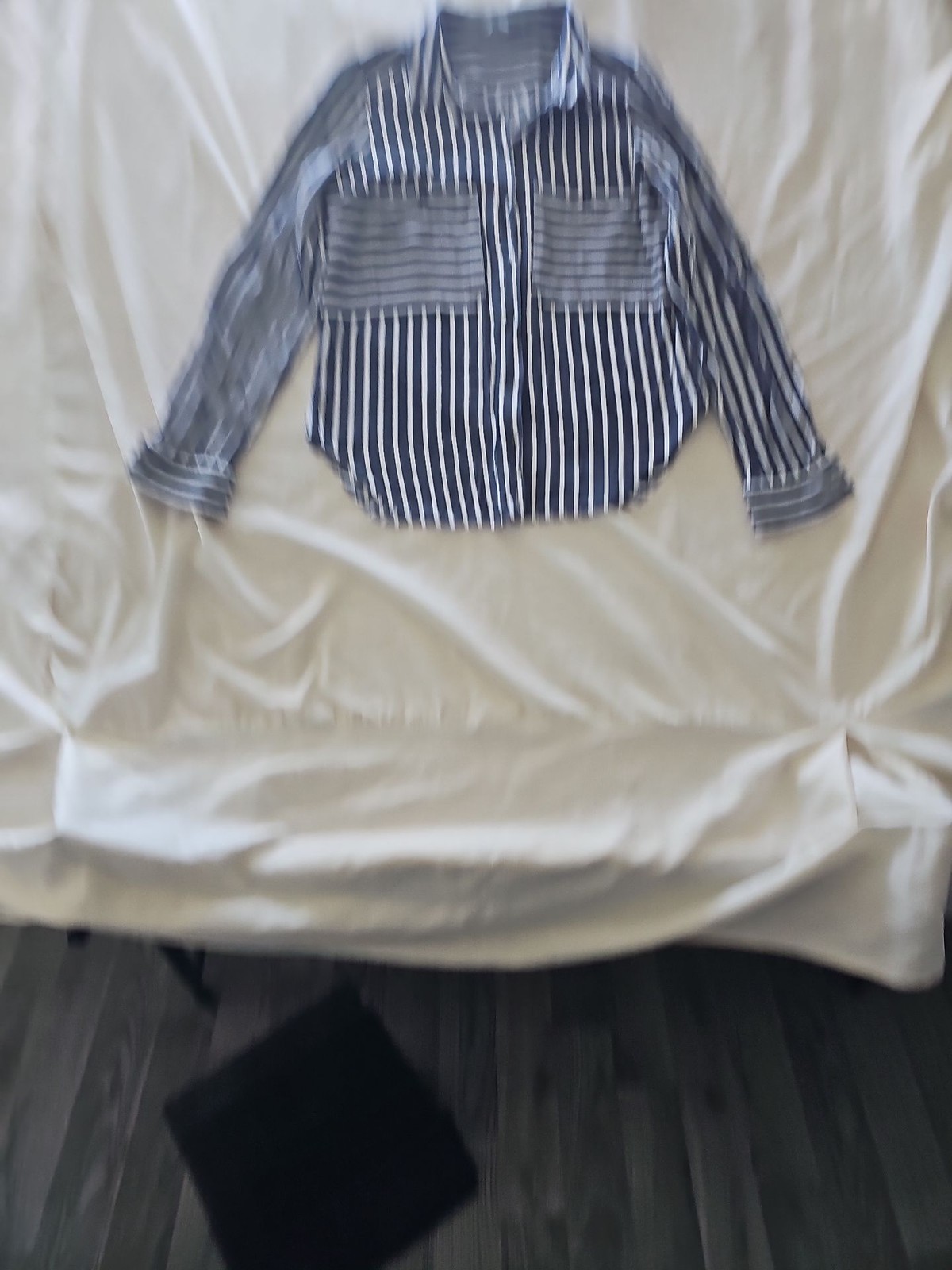Next Blue and White Striped Long Sleeve Button-Down Shirt