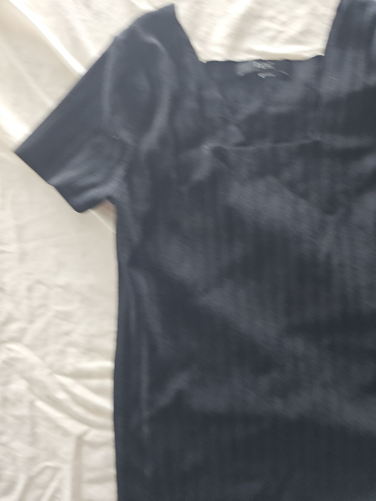 Next Black Ribbed Square Neck Short Sleeve Top