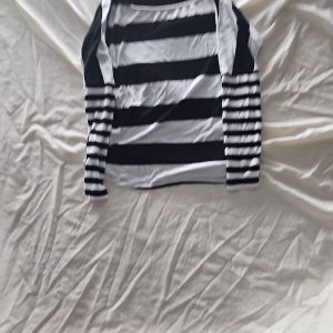 New Look Black and White Breton Striped Long Sleeve Top